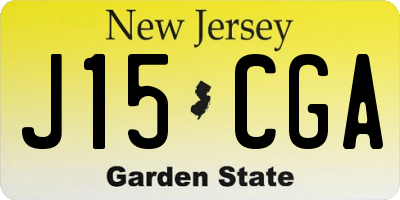 NJ license plate J15CGA