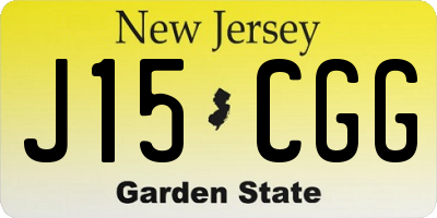 NJ license plate J15CGG