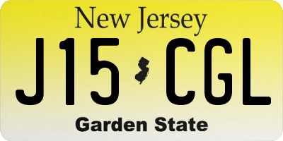 NJ license plate J15CGL