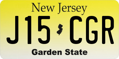 NJ license plate J15CGR