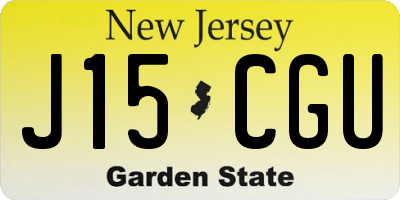 NJ license plate J15CGU