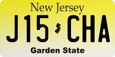NJ license plate J15CHA
