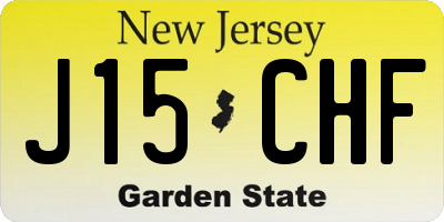 NJ license plate J15CHF