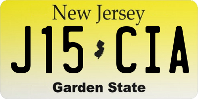 NJ license plate J15CIA