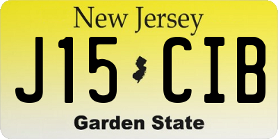 NJ license plate J15CIB