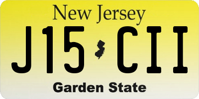 NJ license plate J15CII