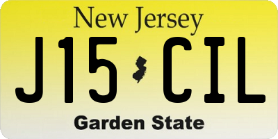 NJ license plate J15CIL