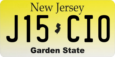NJ license plate J15CIO