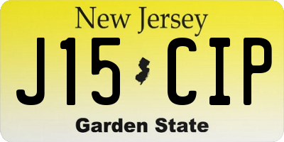 NJ license plate J15CIP