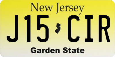 NJ license plate J15CIR