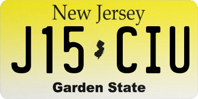 NJ license plate J15CIU