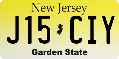 NJ license plate J15CIY