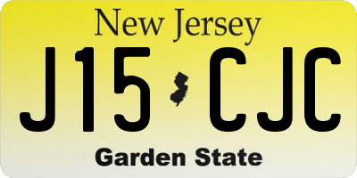 NJ license plate J15CJC