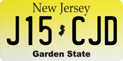 NJ license plate J15CJD