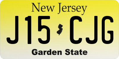 NJ license plate J15CJG