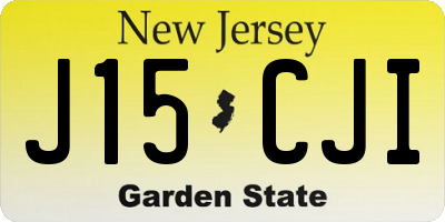 NJ license plate J15CJI