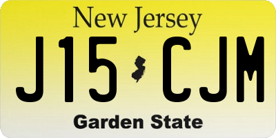 NJ license plate J15CJM