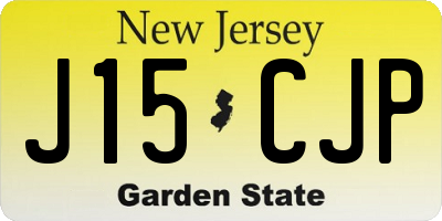 NJ license plate J15CJP