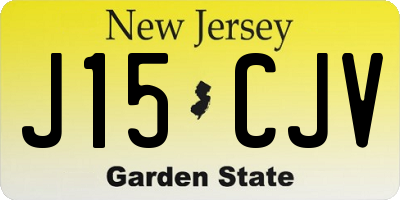 NJ license plate J15CJV