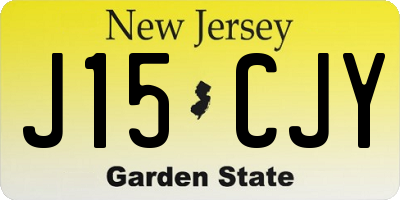 NJ license plate J15CJY