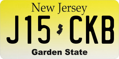 NJ license plate J15CKB