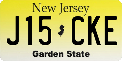 NJ license plate J15CKE