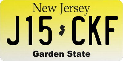 NJ license plate J15CKF