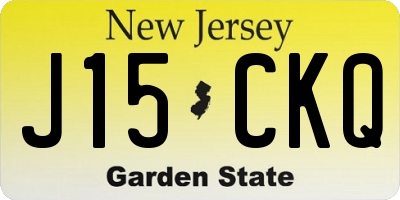NJ license plate J15CKQ