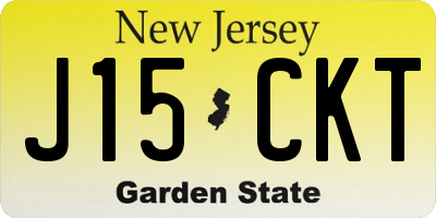 NJ license plate J15CKT