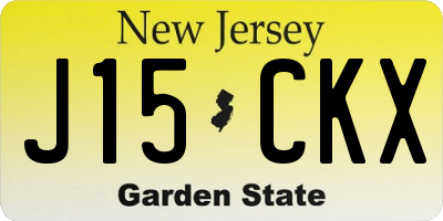 NJ license plate J15CKX