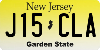 NJ license plate J15CLA