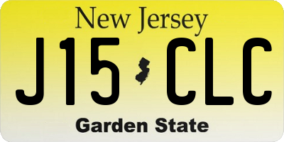NJ license plate J15CLC