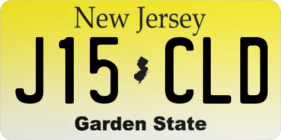 NJ license plate J15CLD