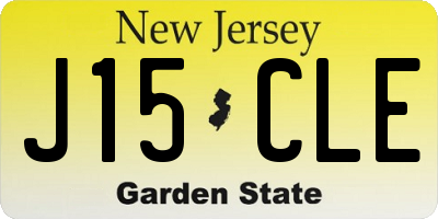 NJ license plate J15CLE
