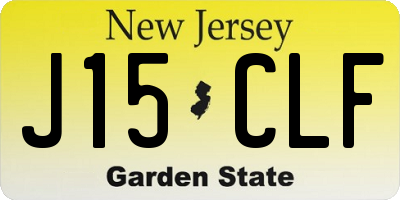 NJ license plate J15CLF