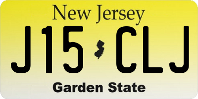 NJ license plate J15CLJ
