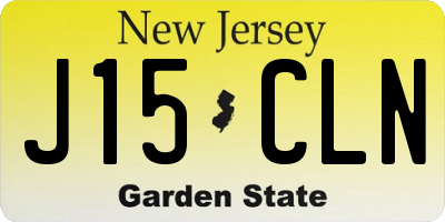NJ license plate J15CLN
