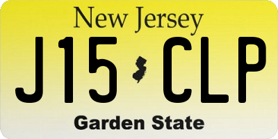 NJ license plate J15CLP