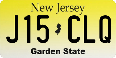 NJ license plate J15CLQ