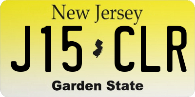 NJ license plate J15CLR