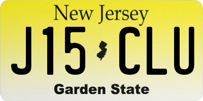 NJ license plate J15CLU
