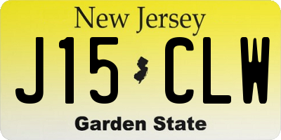 NJ license plate J15CLW