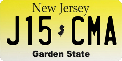 NJ license plate J15CMA