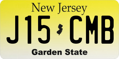 NJ license plate J15CMB