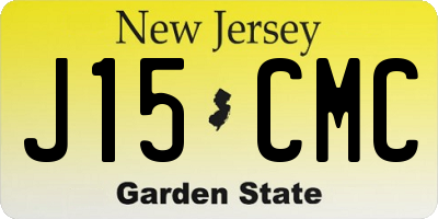 NJ license plate J15CMC