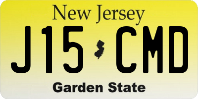 NJ license plate J15CMD