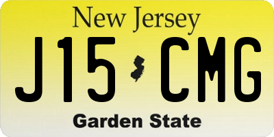 NJ license plate J15CMG