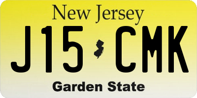 NJ license plate J15CMK