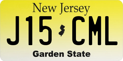 NJ license plate J15CML