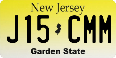 NJ license plate J15CMM